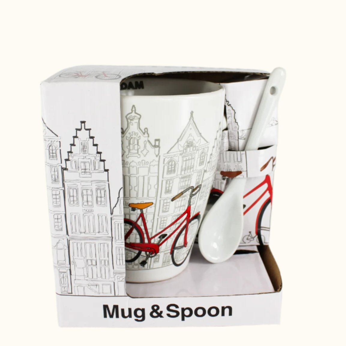 Mug and Spoon Amsterdam White Bike