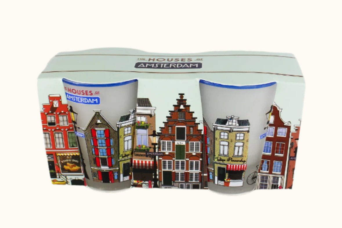 Shotglas Set Frosted Amsterdam Houses