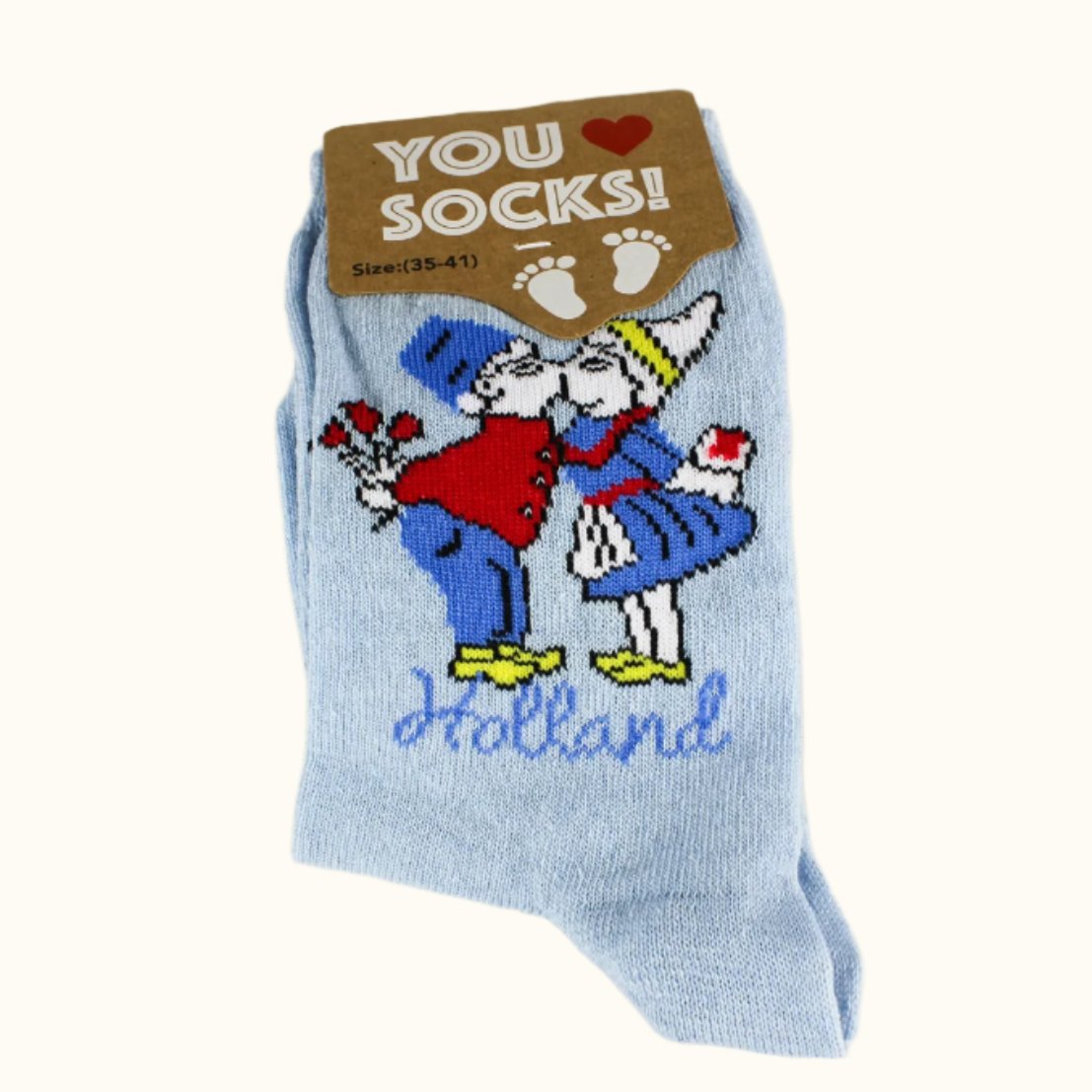 Sock Kissing Couple Light Blue (35-41 EURO SIZE)