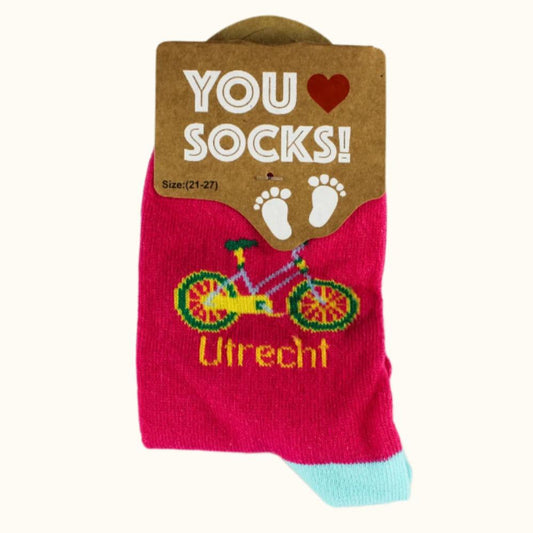 Sock Pink Utrecht Bicycle (21-27 EURO SIZE)