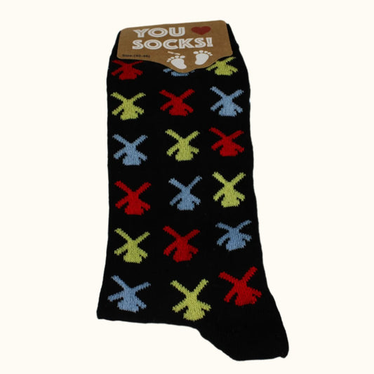 Sock Black colorful Windmills (35-41 EURO SIZE)