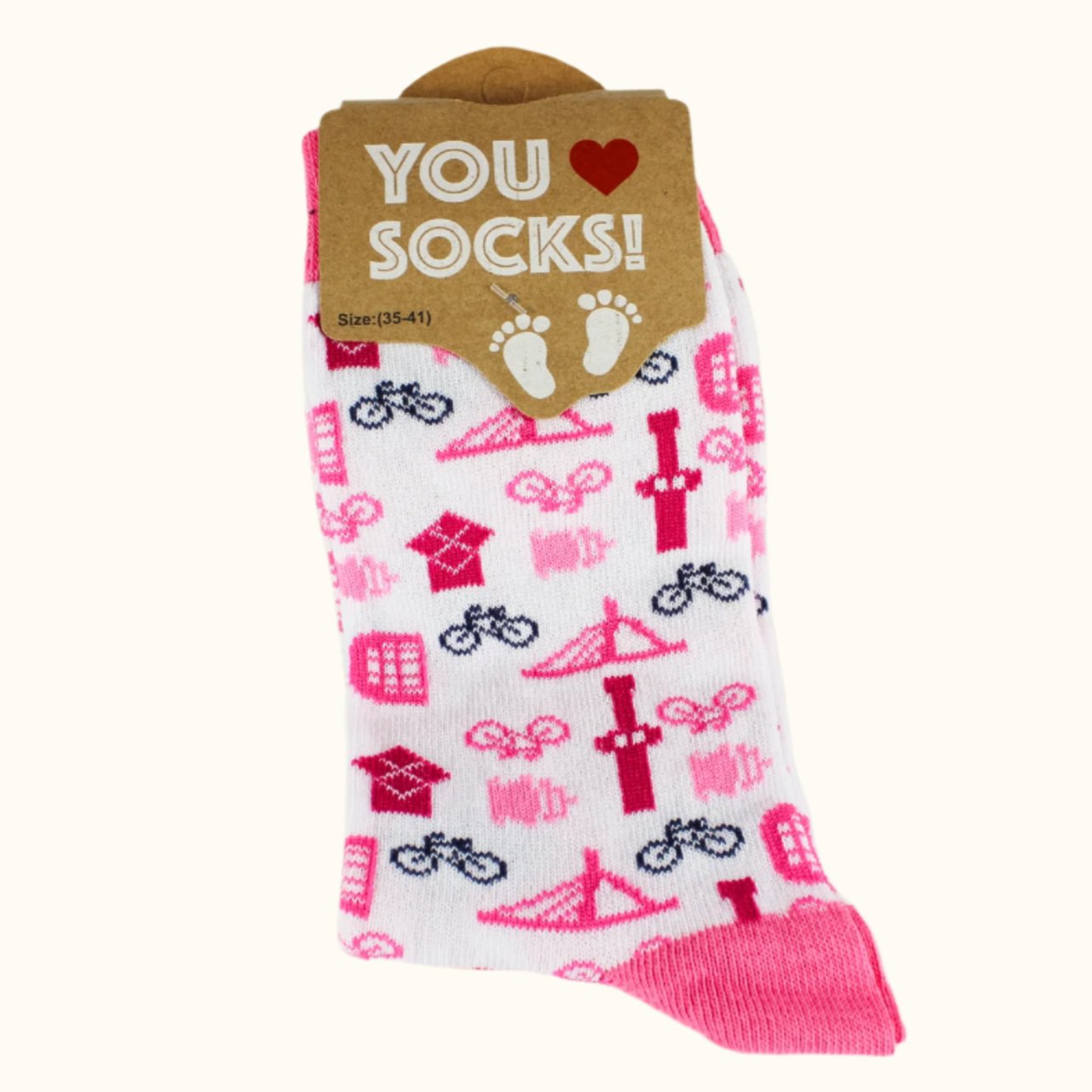 Sock Rotterdam Icon Pink (35-41 EURO SIZE)