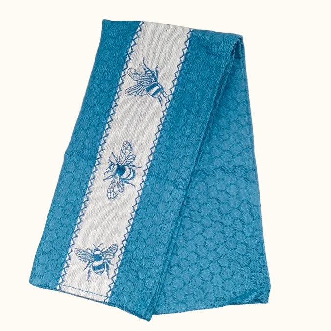 DDDDD Bees Petrol Tea Towel 60x65cm