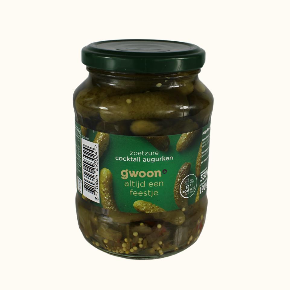 Gwoon Zure Augurken Klein 330g