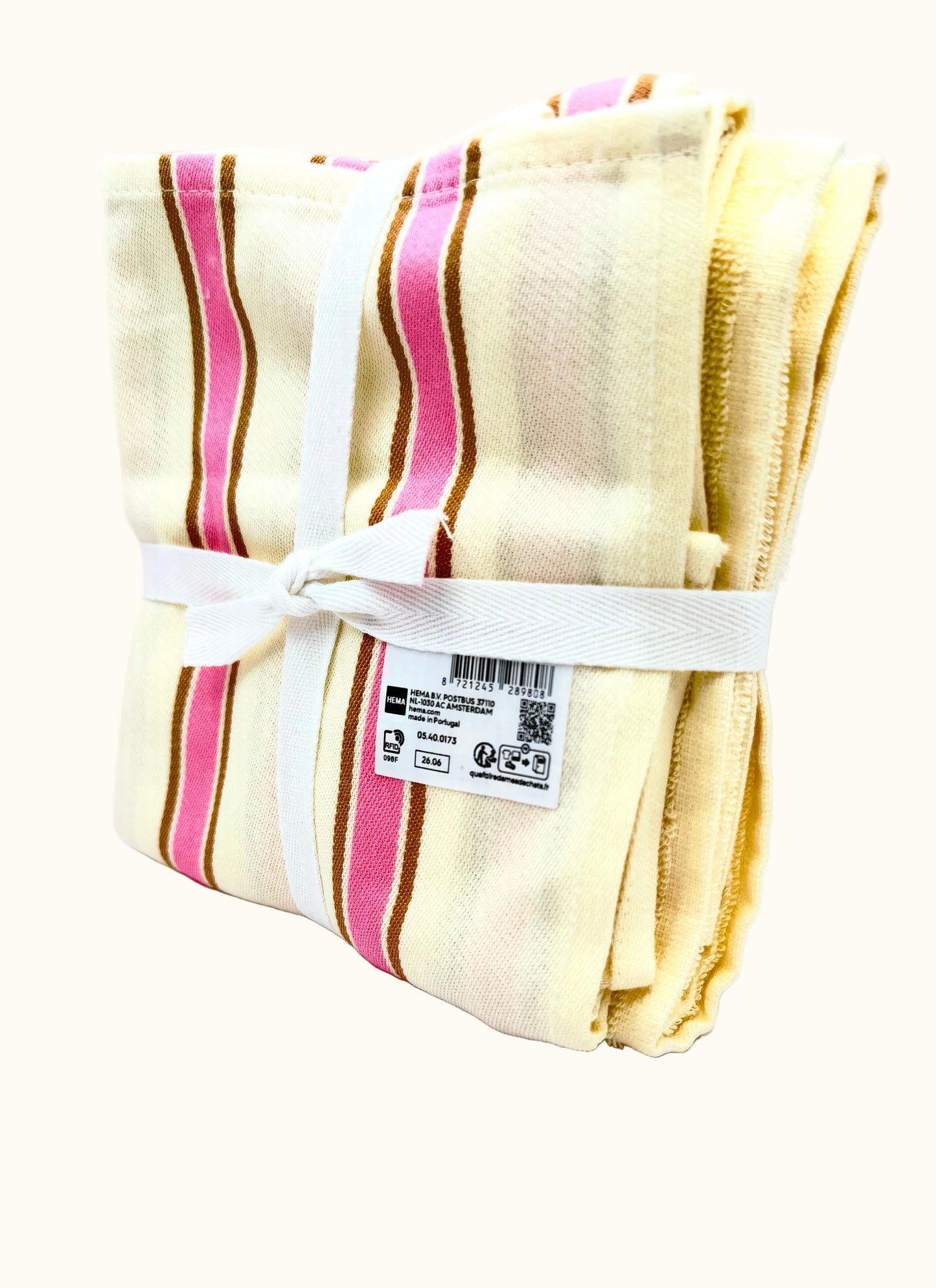 Hema  Set Kitchen Hand Towel & Tea Towel 50x70cm Stripes