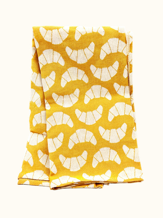 Hema Mustard Croissant Tea Towel 65x65cm