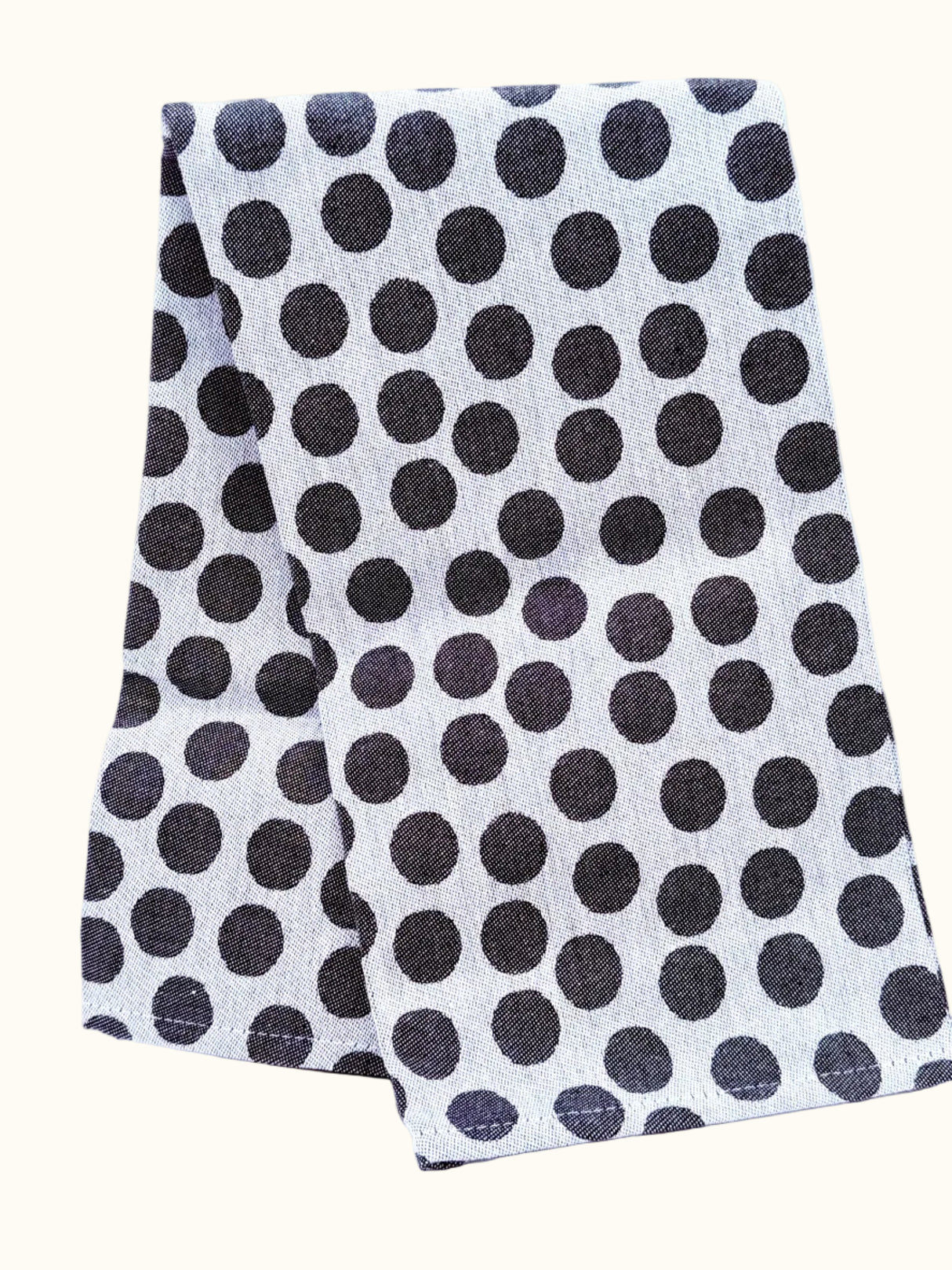 Hema Black Polka Dots Tea Towel 65x65cm