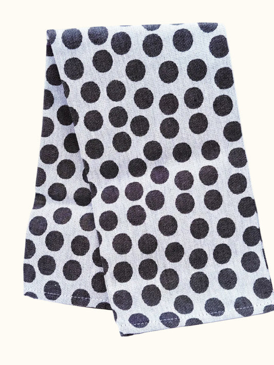 Hema Black Polka Dots Tea Towel 65x65cm