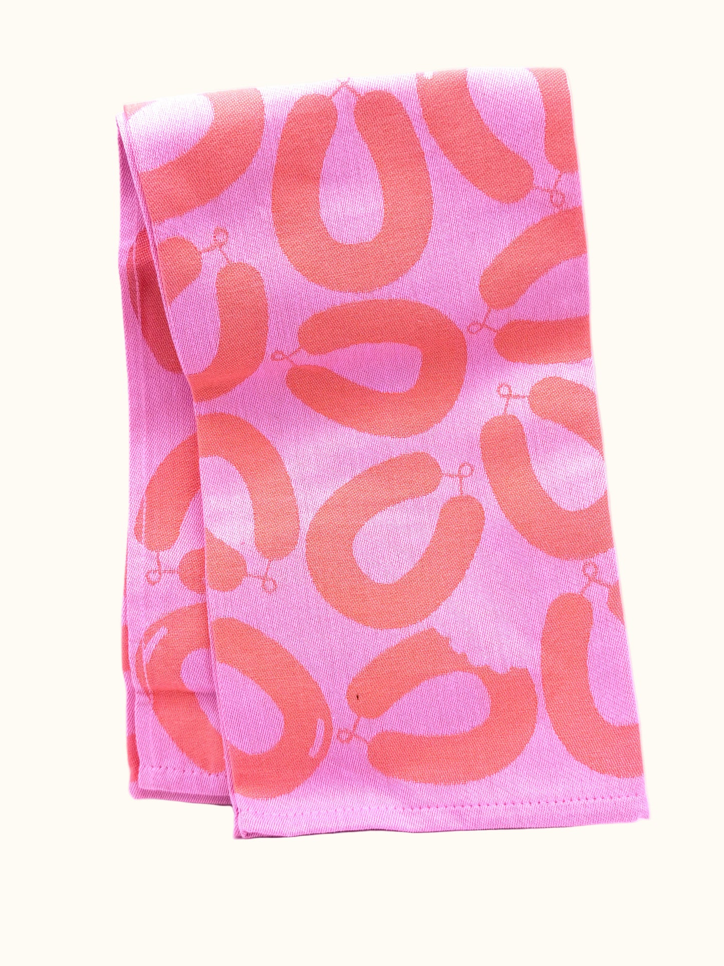 Hema Pink Sausage Tea Towel 65x65cm