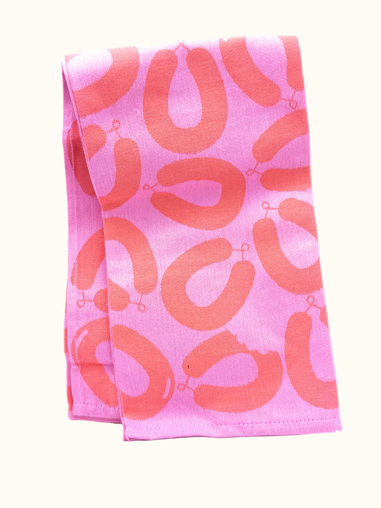 Hema Pink Sausage Tea Towel 65x65cm