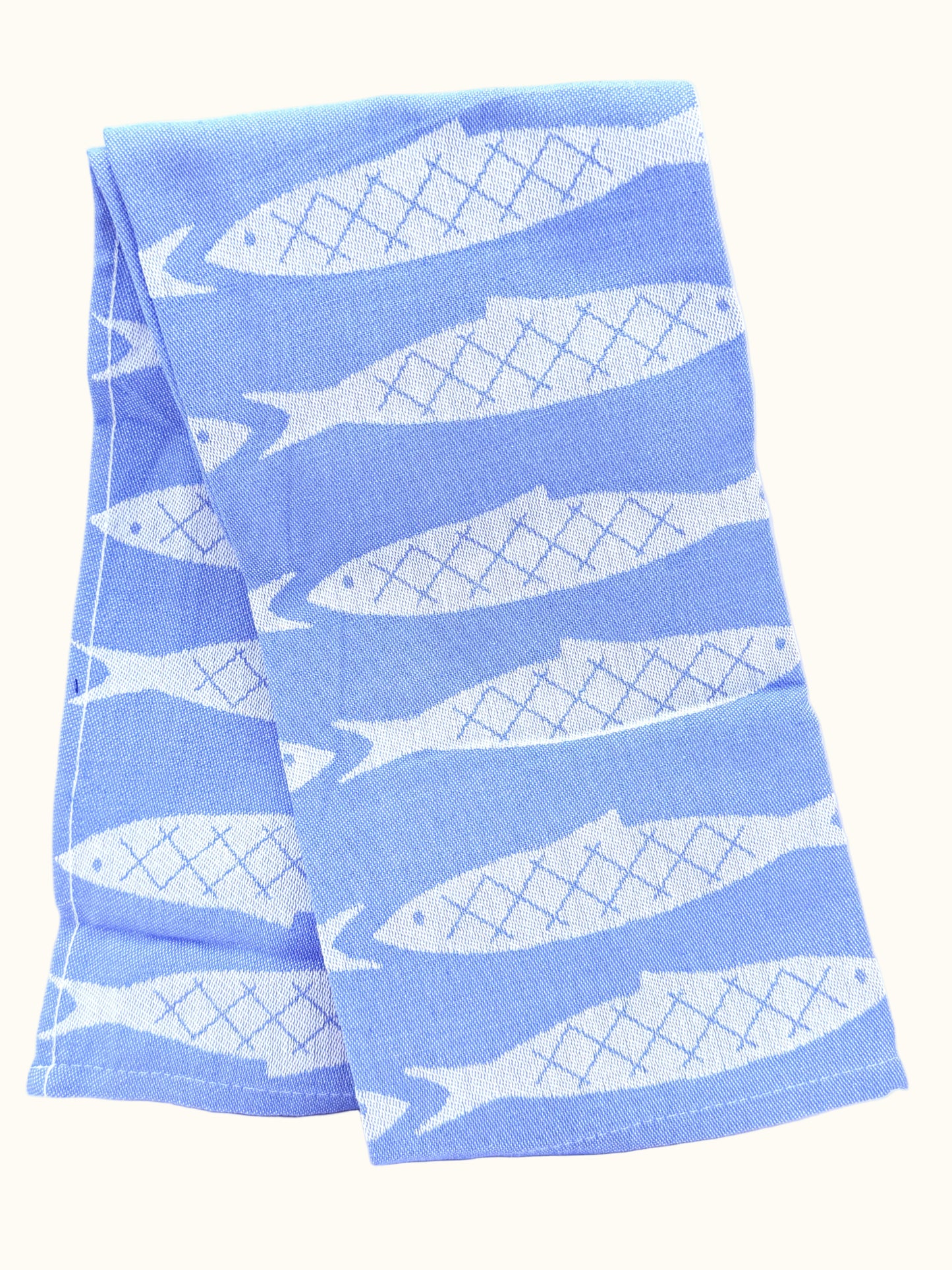 Hema Bleu Fish Tea Towel 65x65cm