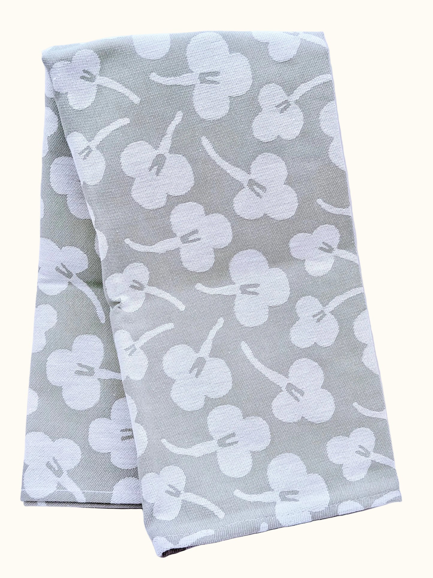 Hema Sage Green Floral Tea Towel 65x65cm