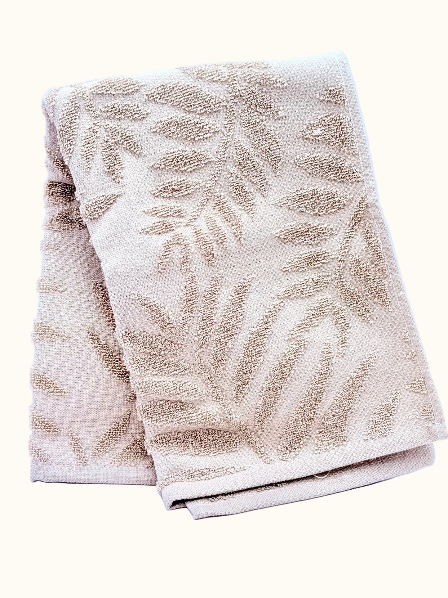 Hema Beige Leaf Kitchen Towel 50x50cm