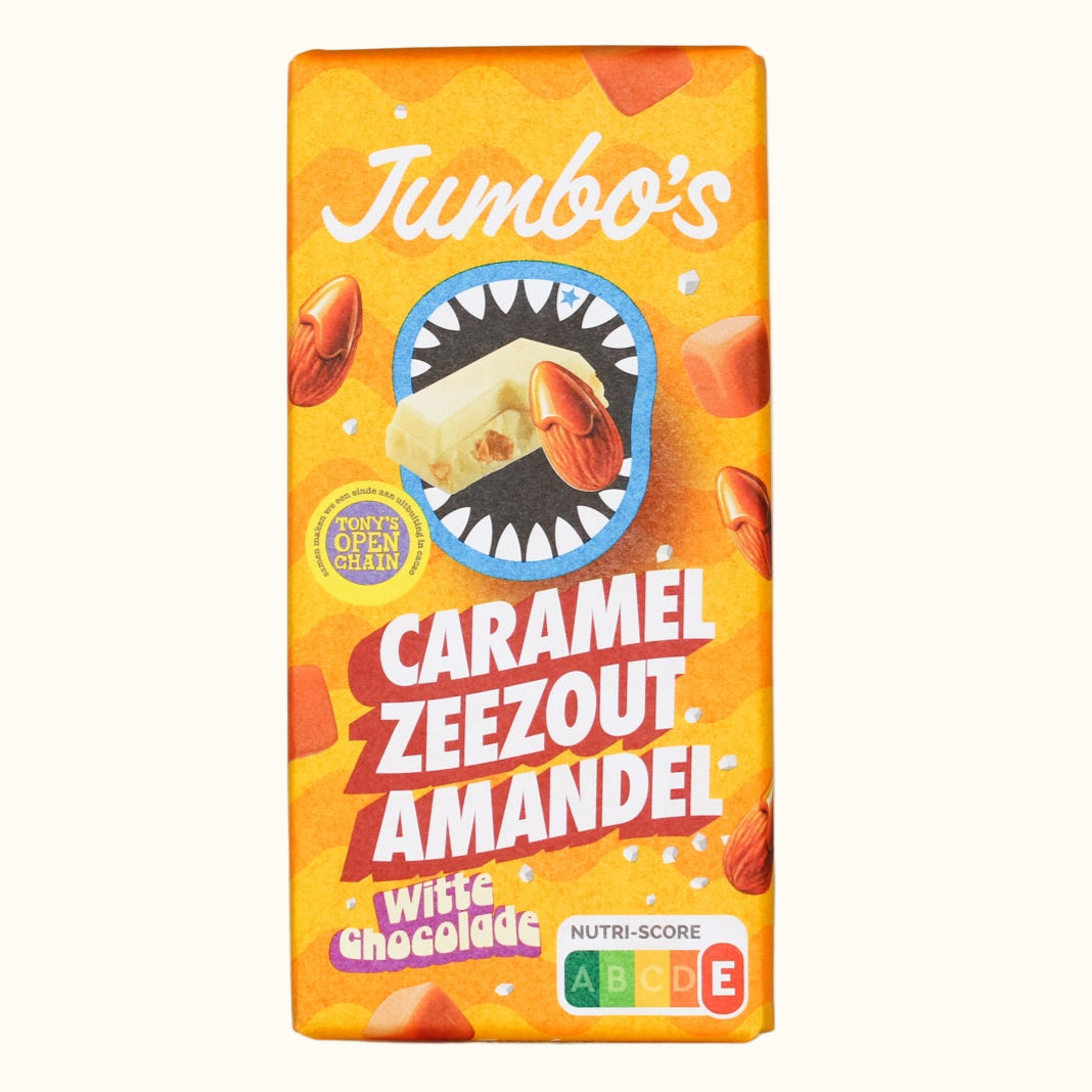 Jumbo's White Chocolate Carame, Seasalt & Almond 140g