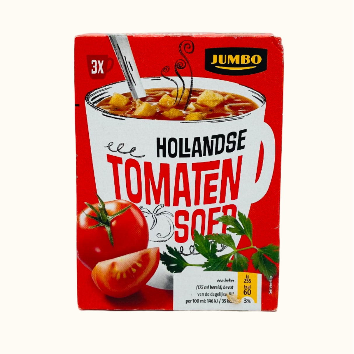 Jumbo beker tomatensoep, 3-pack, 46 g