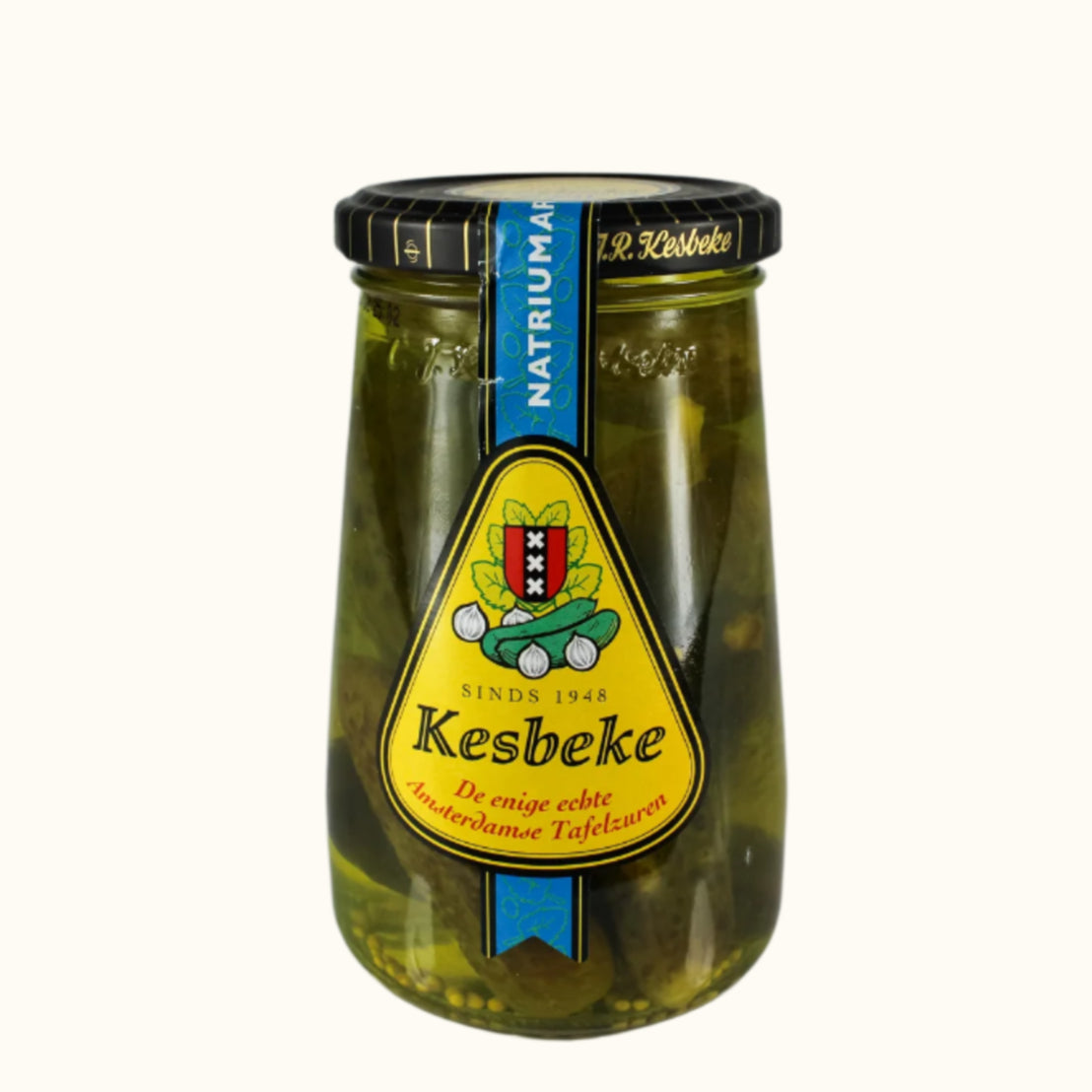 Kesbeke augurken zoetzuur met laag natriumgehalte 340 ml