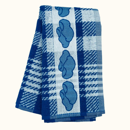 Twentse Damast Dutch Blue Wooden Shoes Kitchen Towel 50x50cm