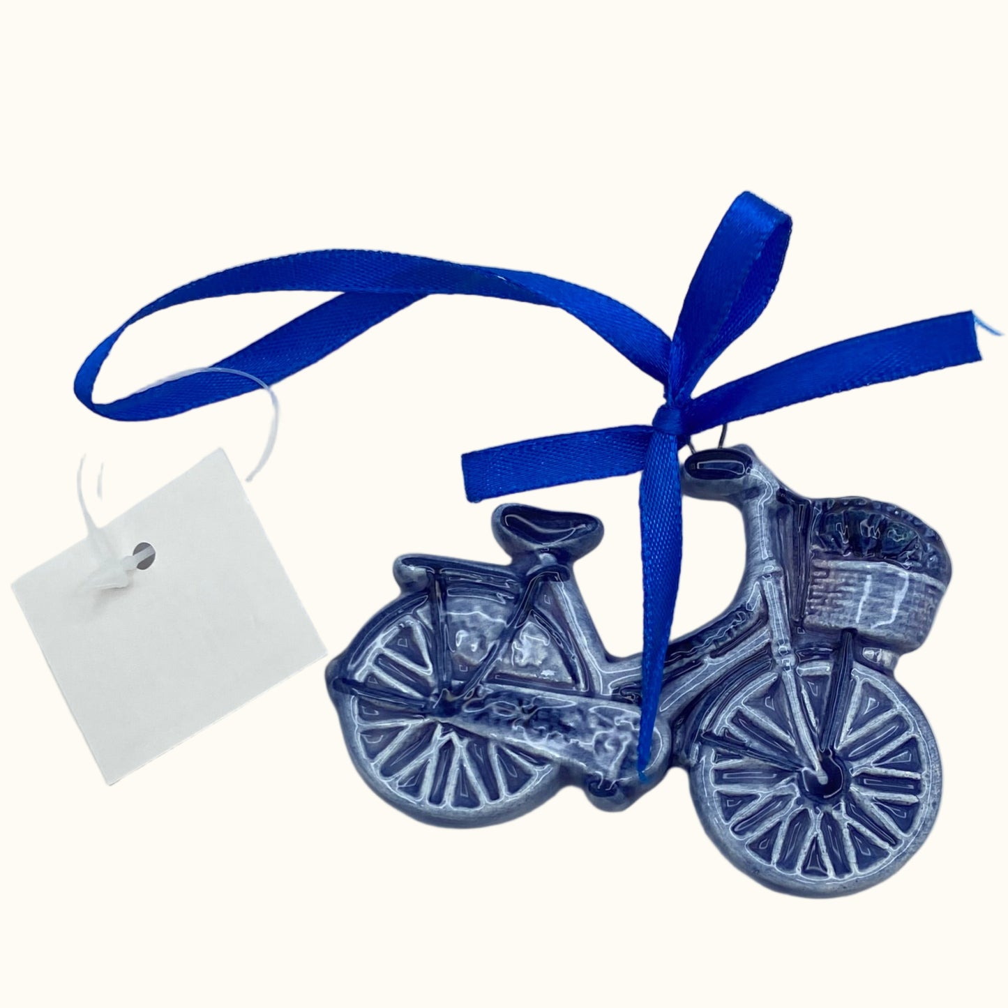 MX Bicycle Delft Blue Christmas Ornament 6.5cm Ceramic