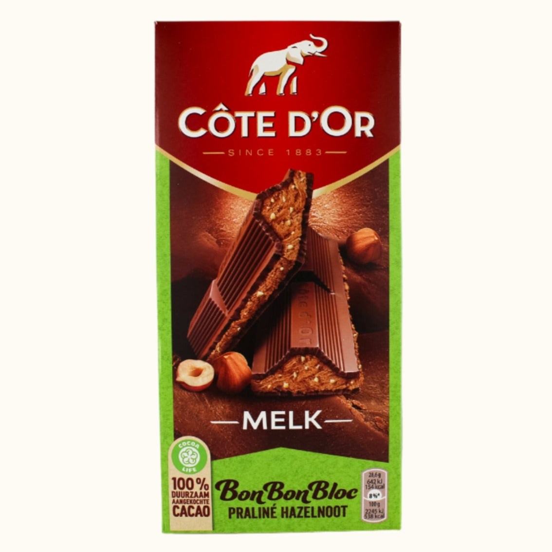Côte d'Or Bon Bon Bloc Praliné Lait Noisette 200g