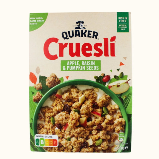 Quaker Cruesli Pommes, raisins secs et graines de citrouille