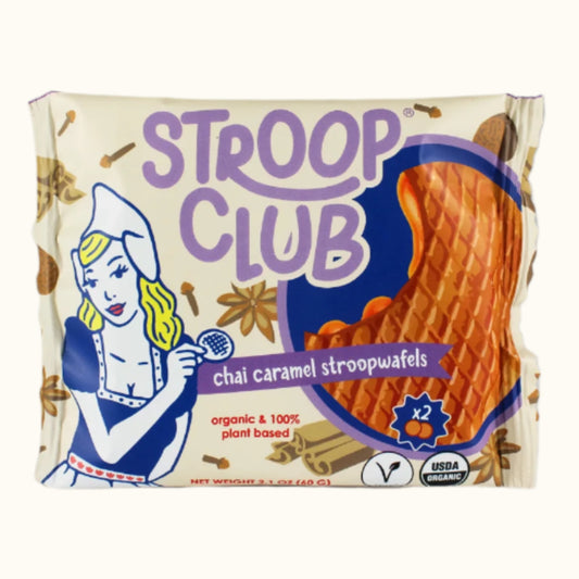 Stroop Club Chai Caramel Organic and Plant-Based Stroopwafel 2-pack 60g