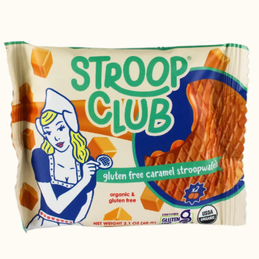 Stroop Club **NON-VEGAN** Gluten Free Caramel Organic Stroopwafel 2-pack 60g