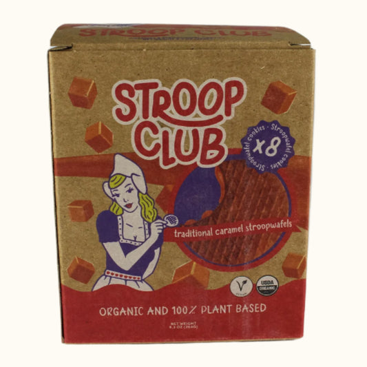 Stroop Club Traditional Caramel Organic and Plant Based Stroopwafel 8-pack 264g