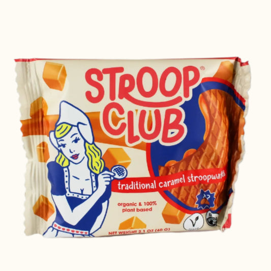 Stroop Club Traditional Caramel Organic and Plant-Based Stroopwafel 2-pack 60g