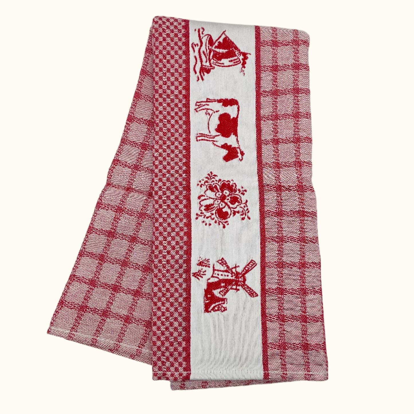 DDDDD ZW/Bont Taupe Keukendoek 50x55cm