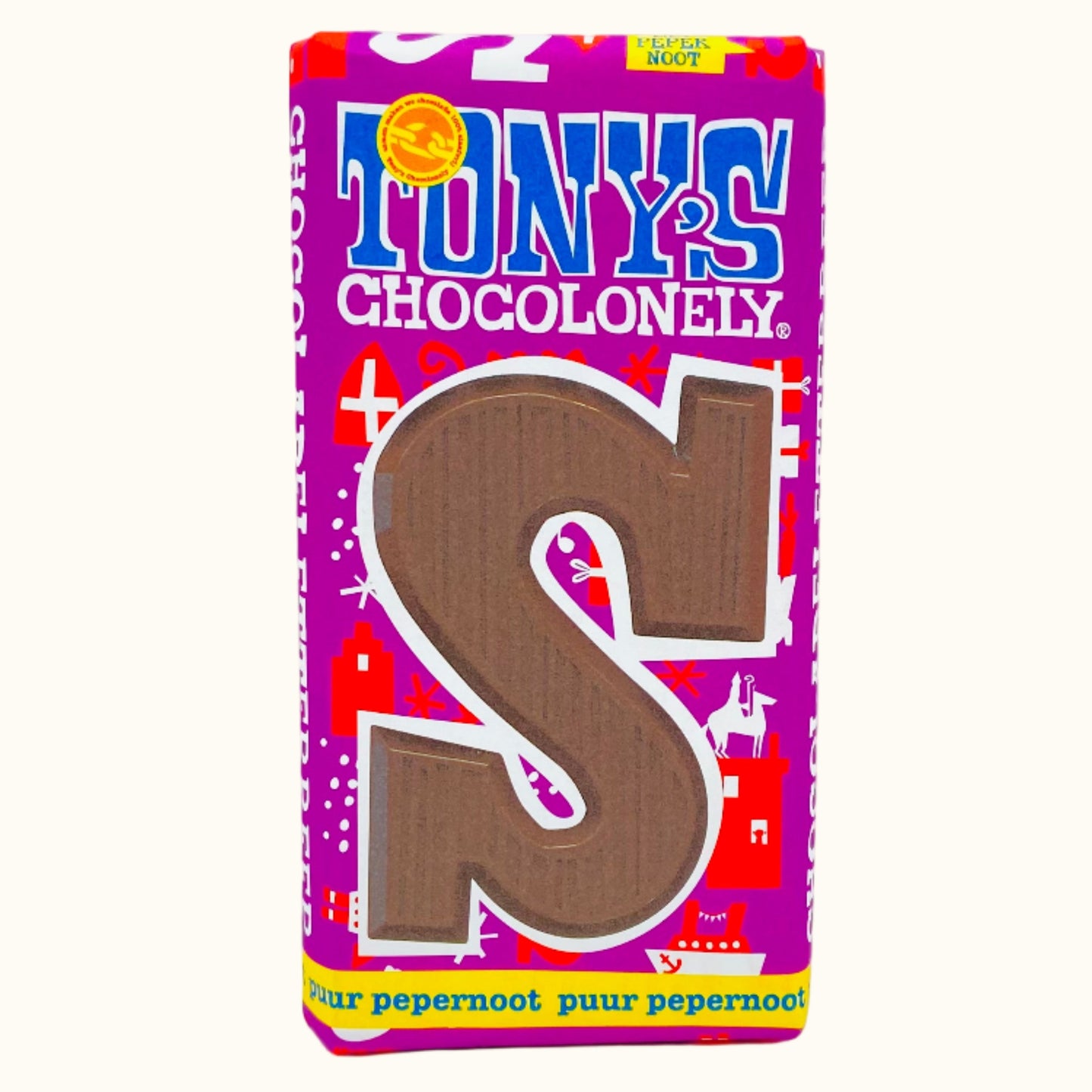 Tony's Chocolonely dark pepernoot chocolate Letters S 180g