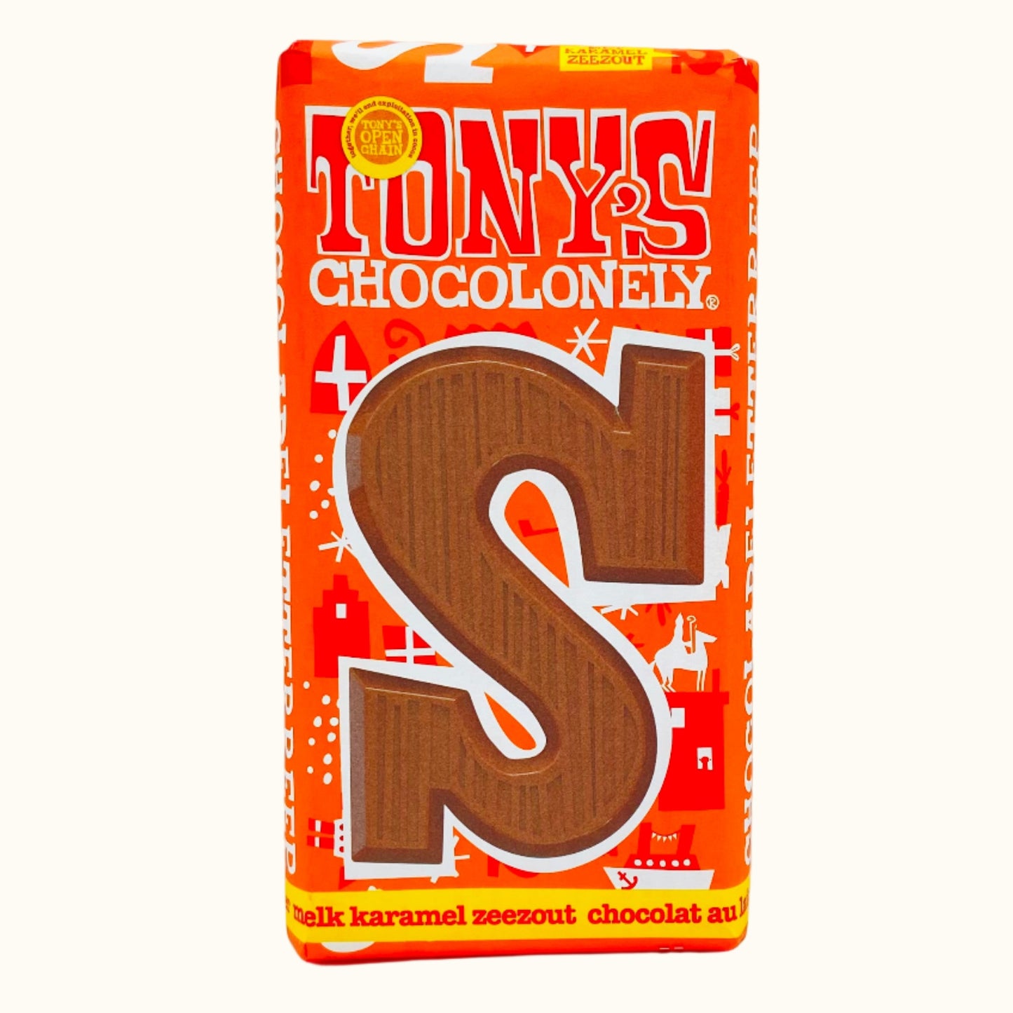 Tony's Chocolonely milk Caramel Seasalt chocolate Letters S 180g