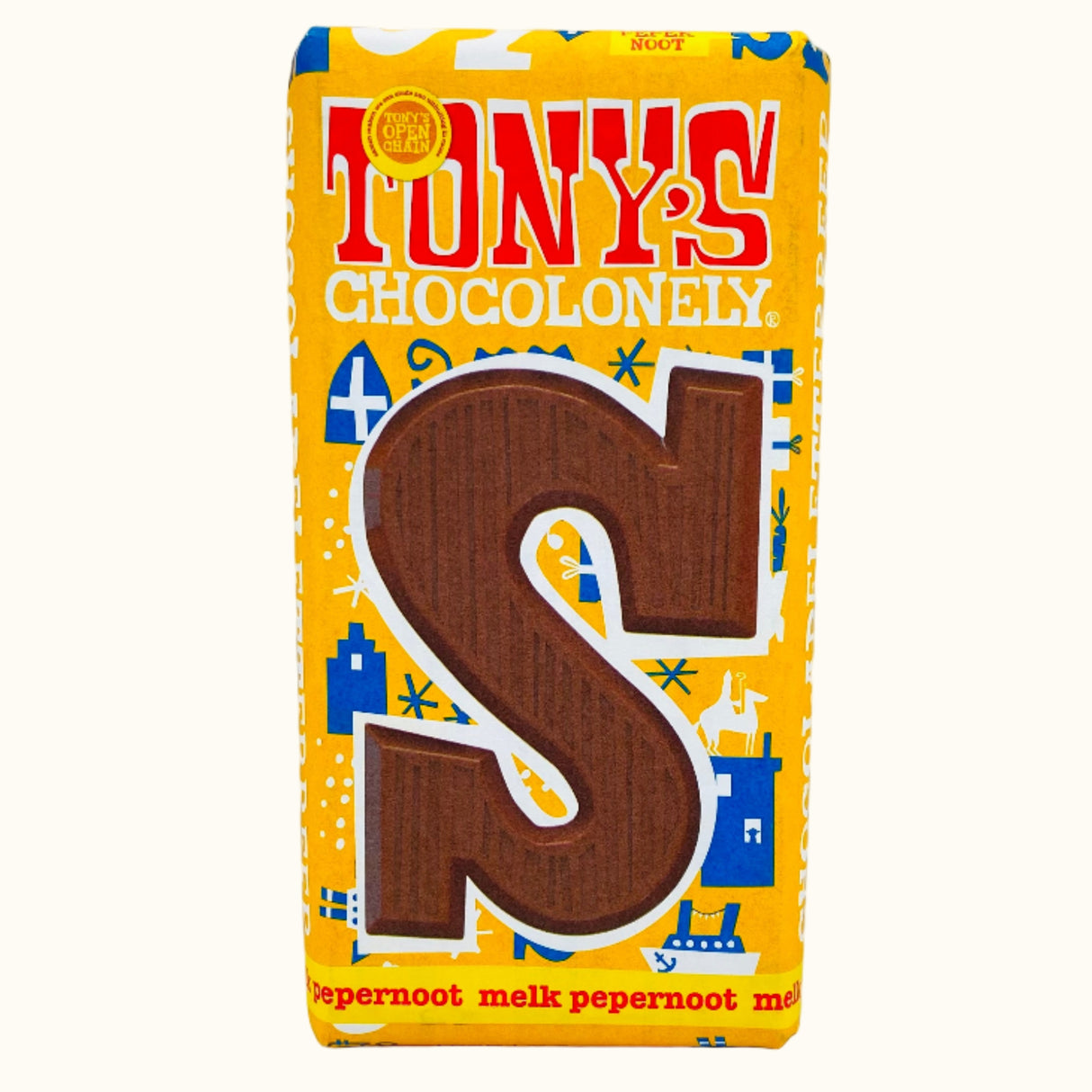 Tony's Chocolonely milk pepernoot chocolate Letters S 180g