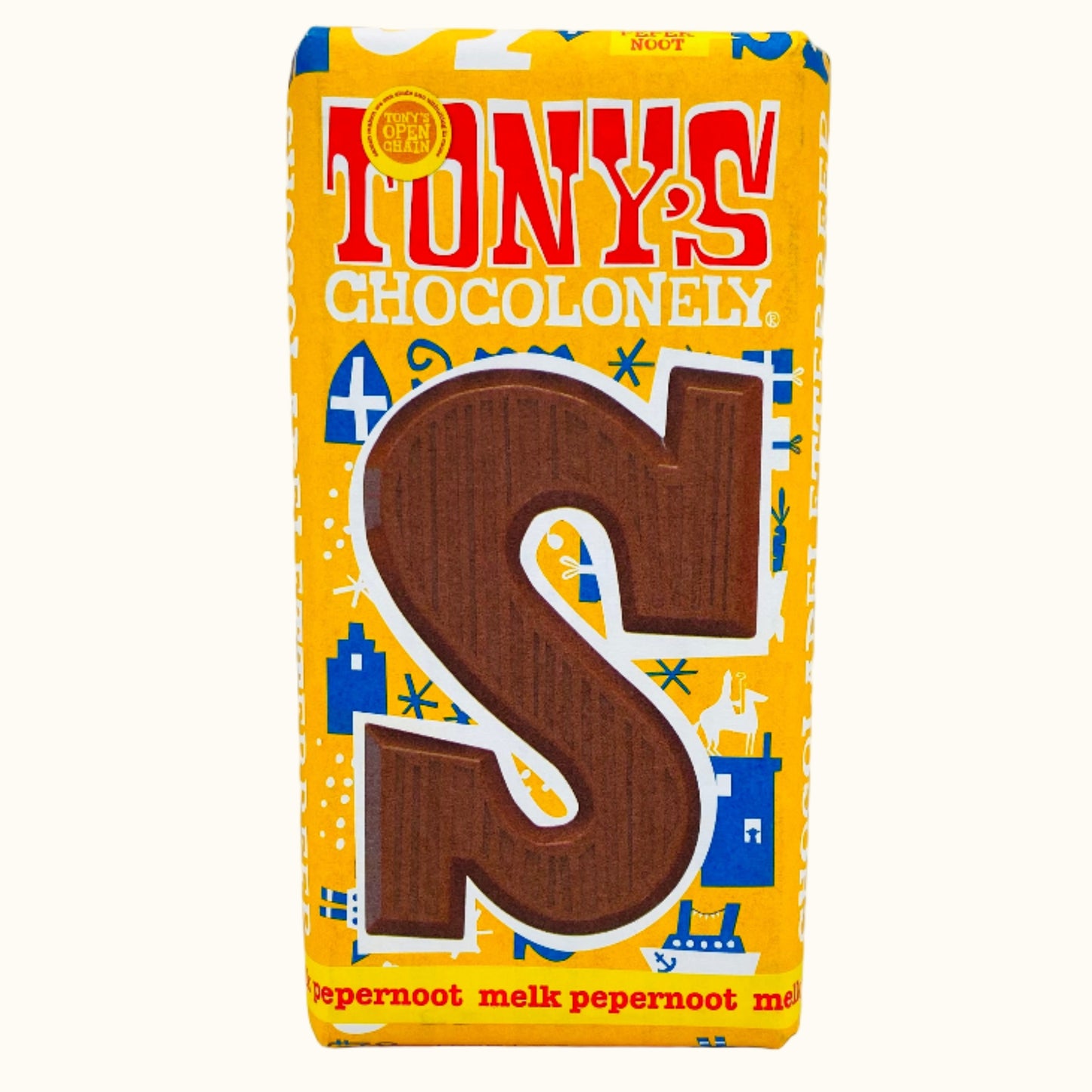 Tony's Chocolonely milk pepernoot chocolate Letters S 180g