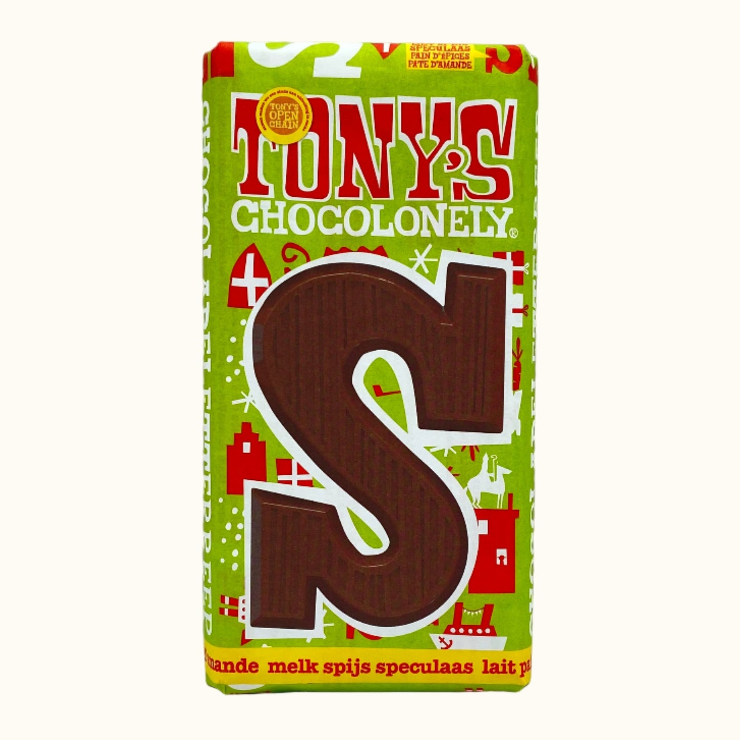 Tony's Chocolonely milk spice speculaas chocolate Letters S 180g