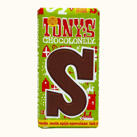 Tony's Chocolonely milk spice speculaas chocolate Letters S 180g