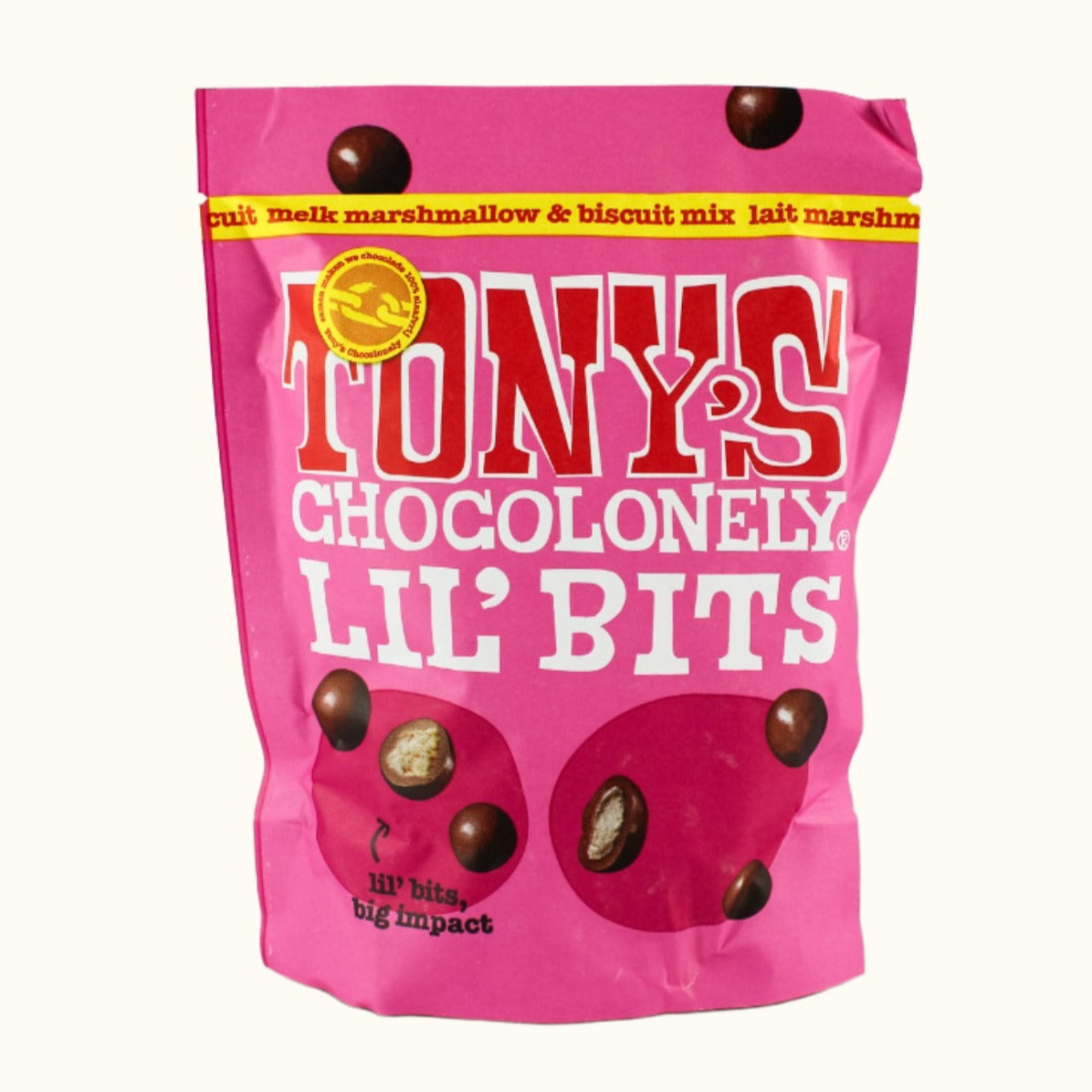 Tony's Chocolonely Bits Milk Marshmallow and Biscuit 120g