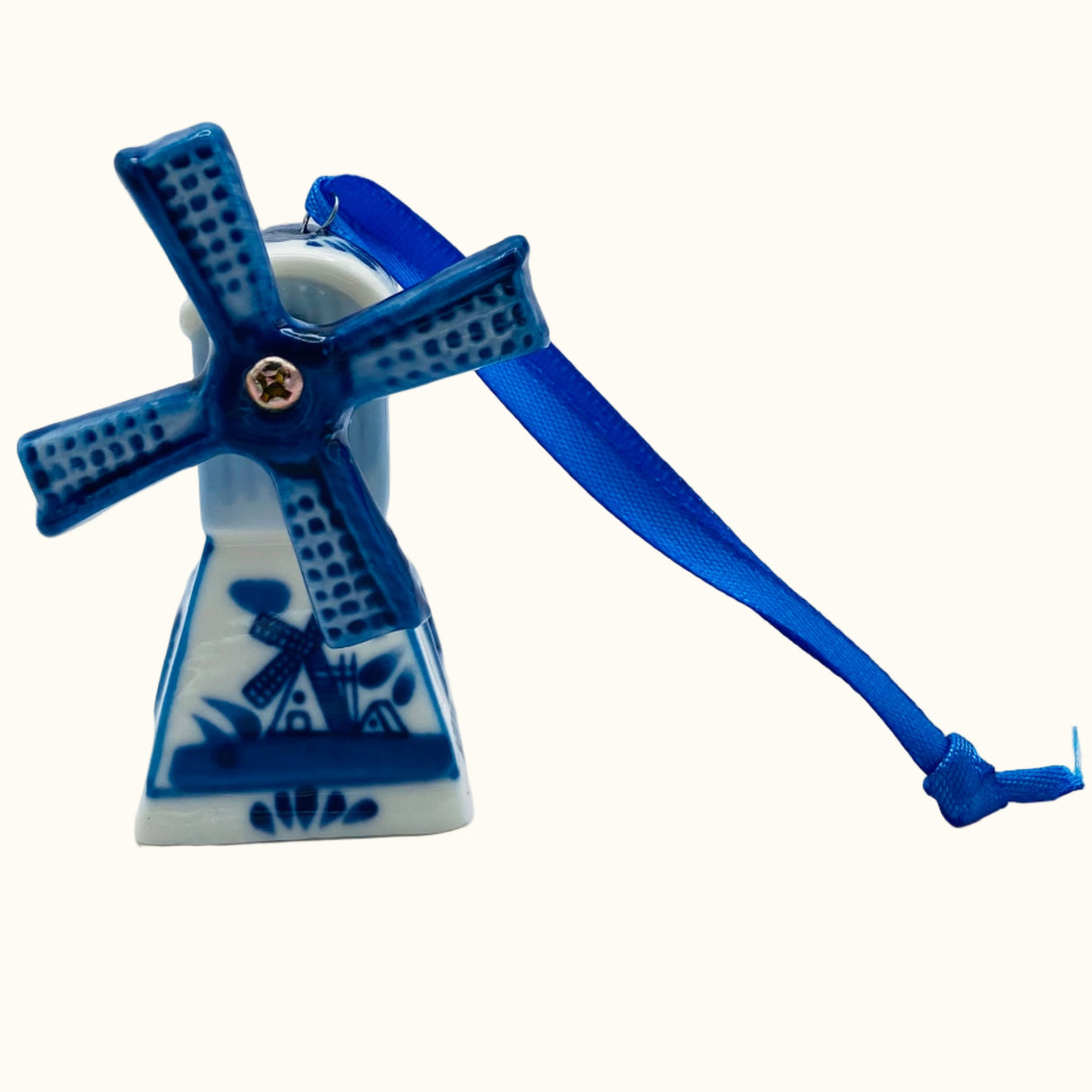 Delftsblauwe windmolen, 4 cm, keramisch ornament