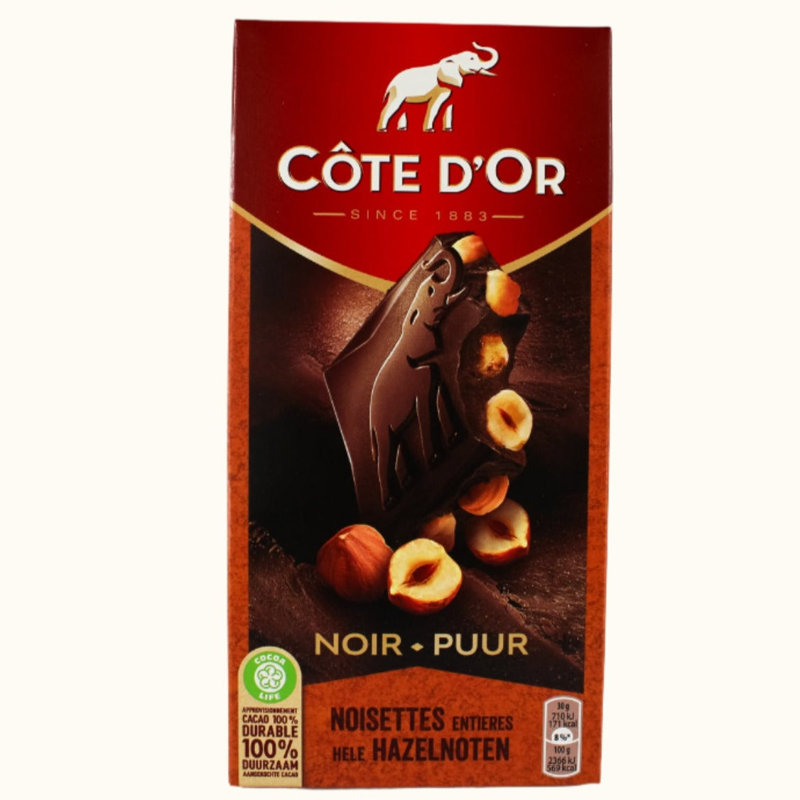 Côte D'or Noisettes Entières Noires 180g