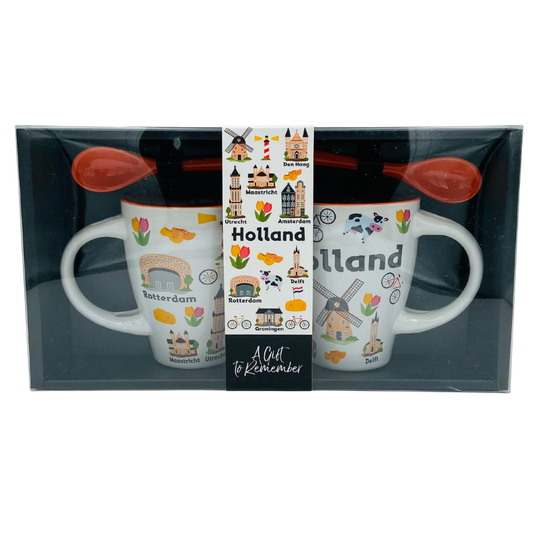 Set of 2 Mugs Holland Icons 10.5 cm