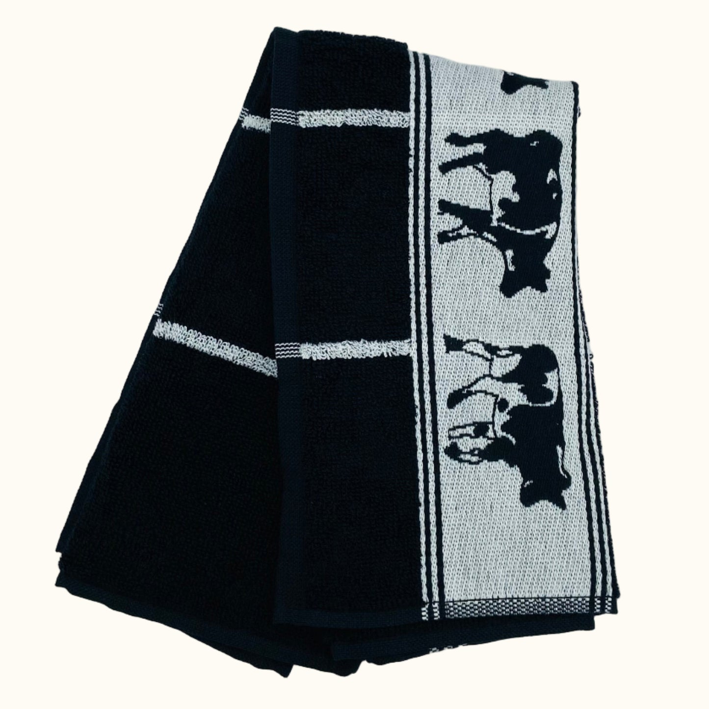 DDDDD Koe Zwart Keukenhanddoek 50x55cm