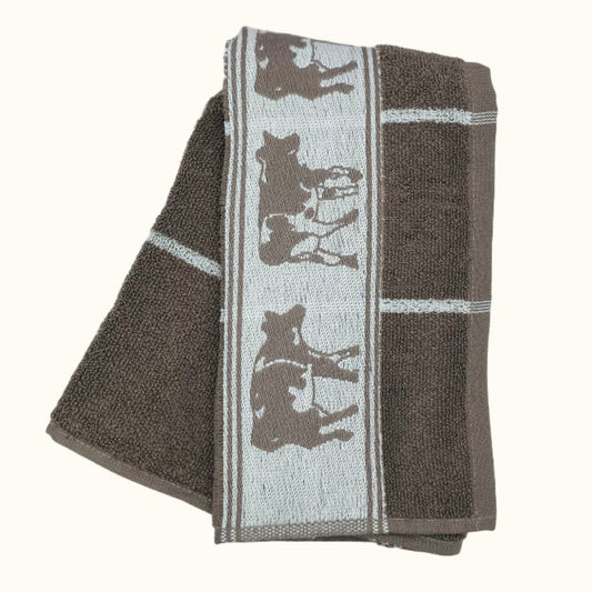 DDDDD ZW/Bont Taupe Keukendoek 50x55cm