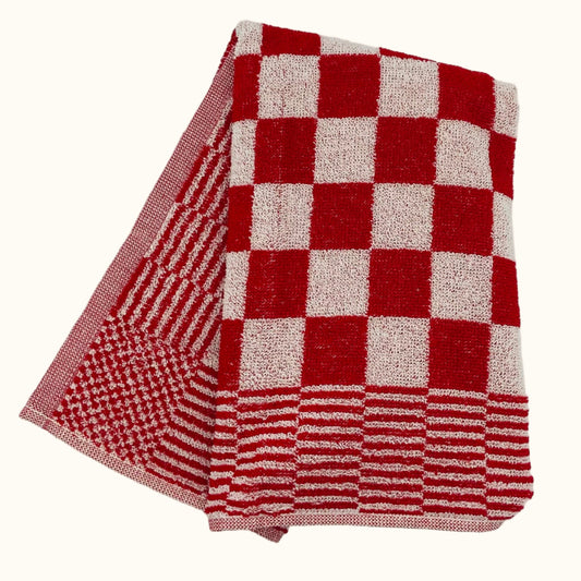 DDDDD ZW/Bont Taupe Keukendoek 50x55cm