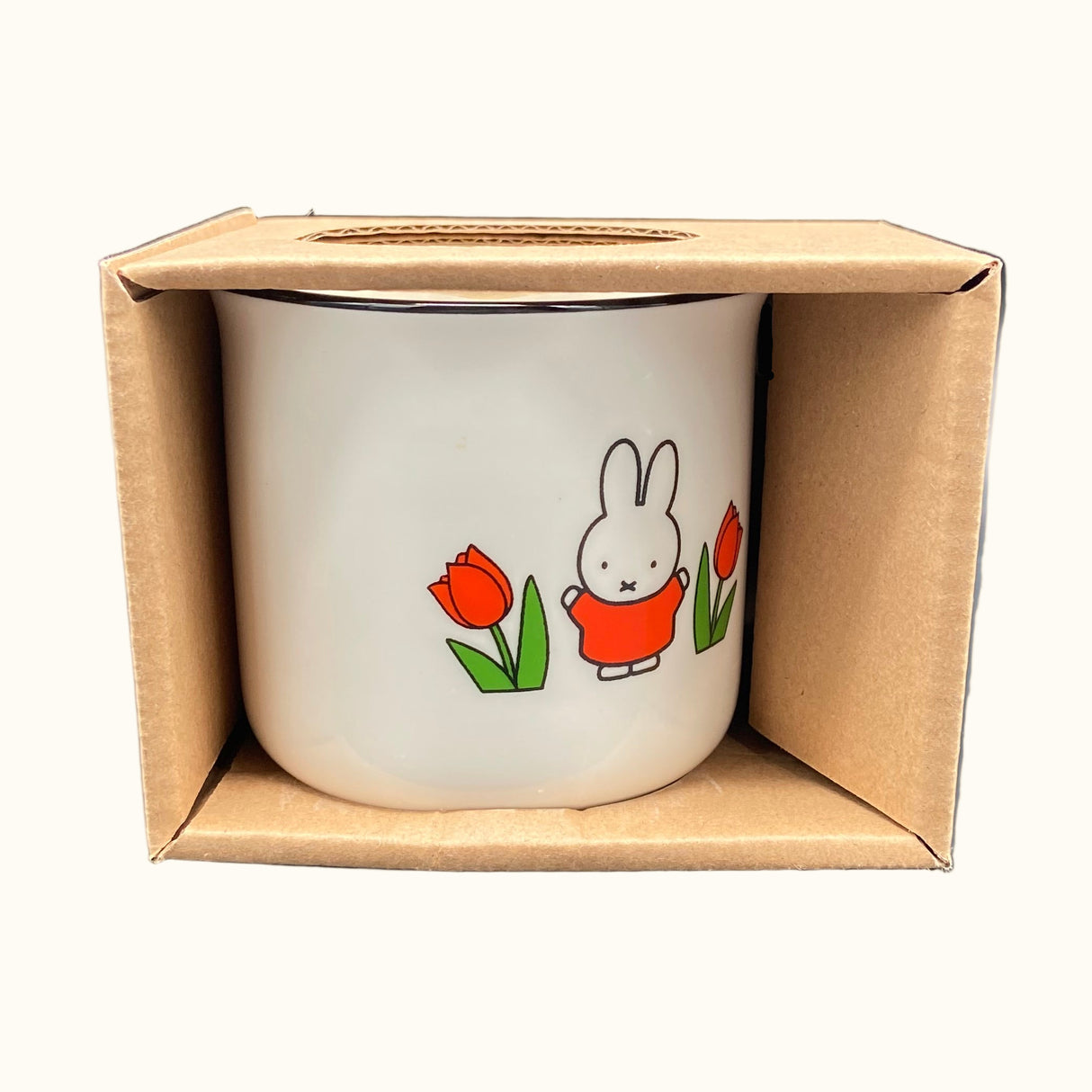 Keramische retromok – Miffy &amp; Tulpen Rood