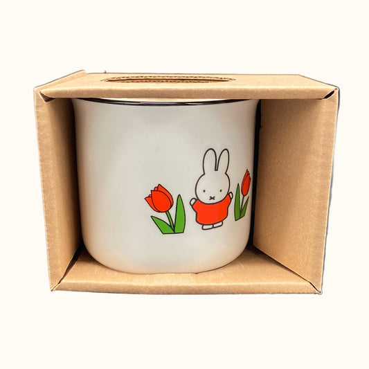 Ceramic Retro Mug – Miffy & Tulips Red
