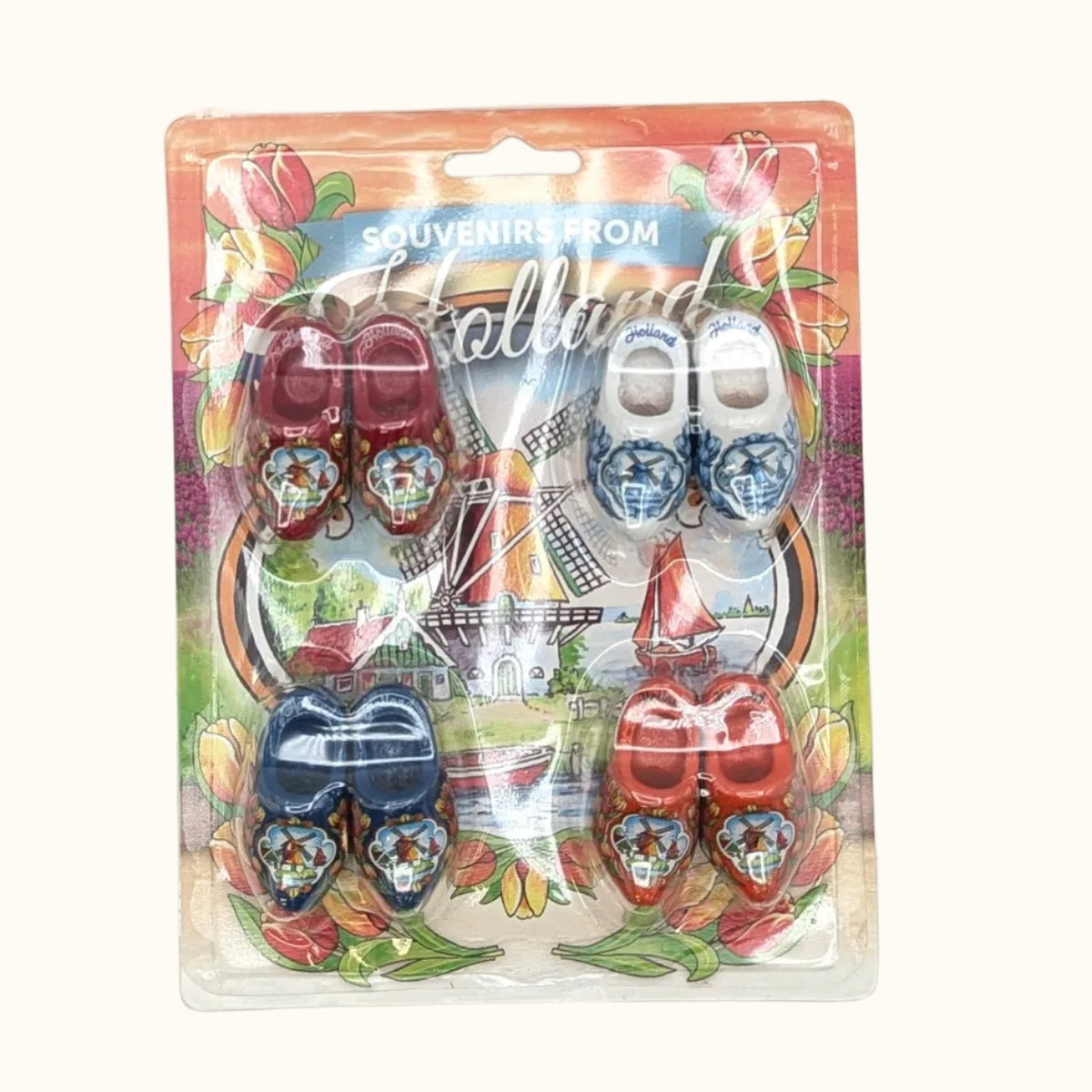 Dutch Groceries Four Wooden Shoe Pairs Magnets 4cm