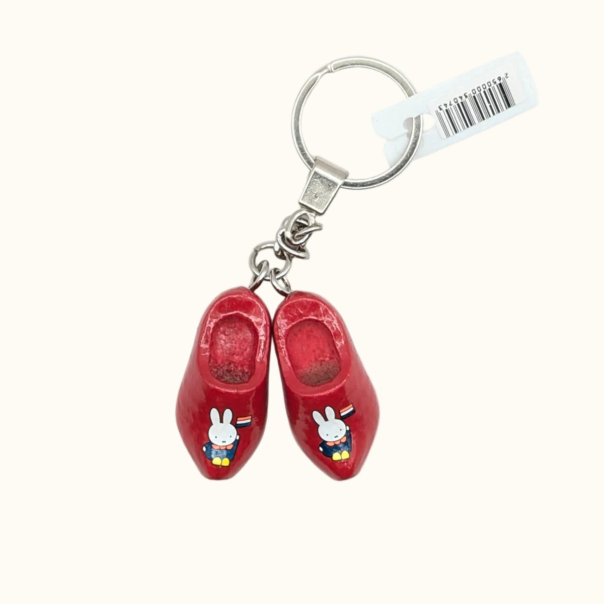 Porte-clés Miffy Fermière Chemise Rouge 2 Sabots 4 cm