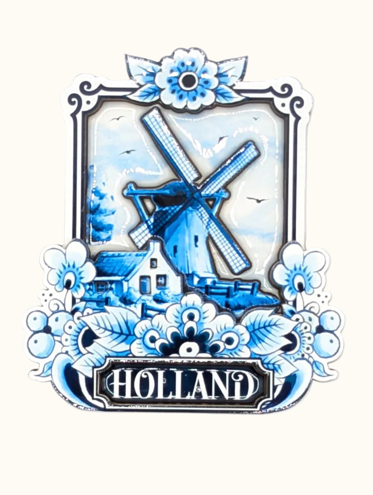 MDF Magnet Delft Blue Windmill Holland