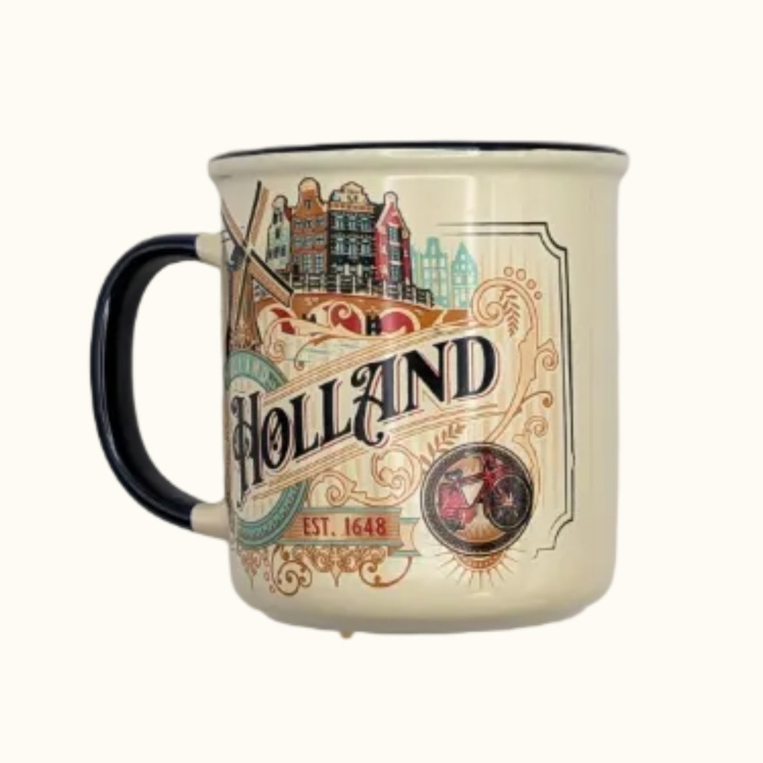 Vintage City Ornaments Holland Mug Blue