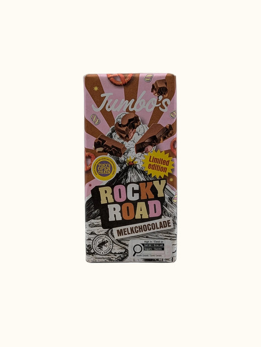 Jumbo's Milk Chocolate Rocky Road with Cruncy and Chewy Sweet Salty Bits 140g