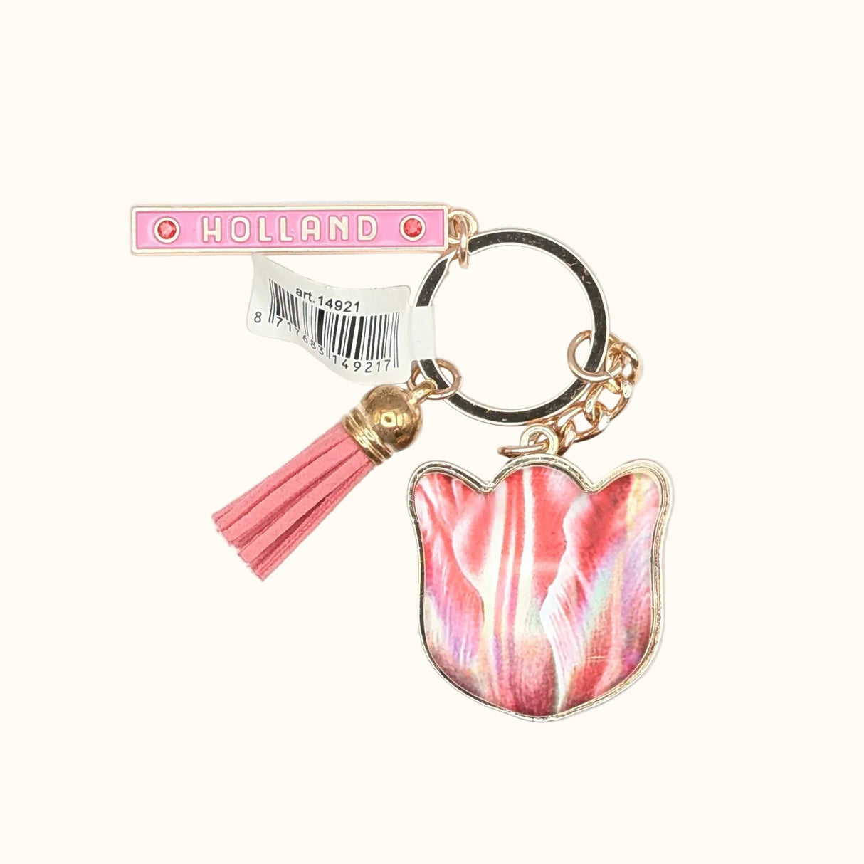 Keychain Light Pink Pretty Tulips Holland